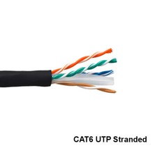 Kentek Black 1000ft Cat6 UTP Stranded Ethernet Bulk Cable 24AWG 550MHz Gigabit