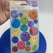 Vtg AGC Smiley Face Stickers Multi Color Patterns Vtg Emojis Happy Scrapbook