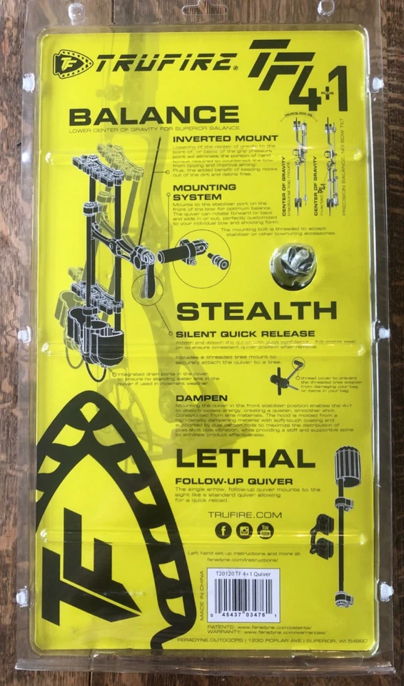 TruFire Archery Quiver 4 + 1, SILENT QUICK RELEASE, INVERTED MOUNT MPN - T20120 - Image 4 of 4