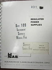 Harrison Model 855 Power Supply Instruction & Operation Manual