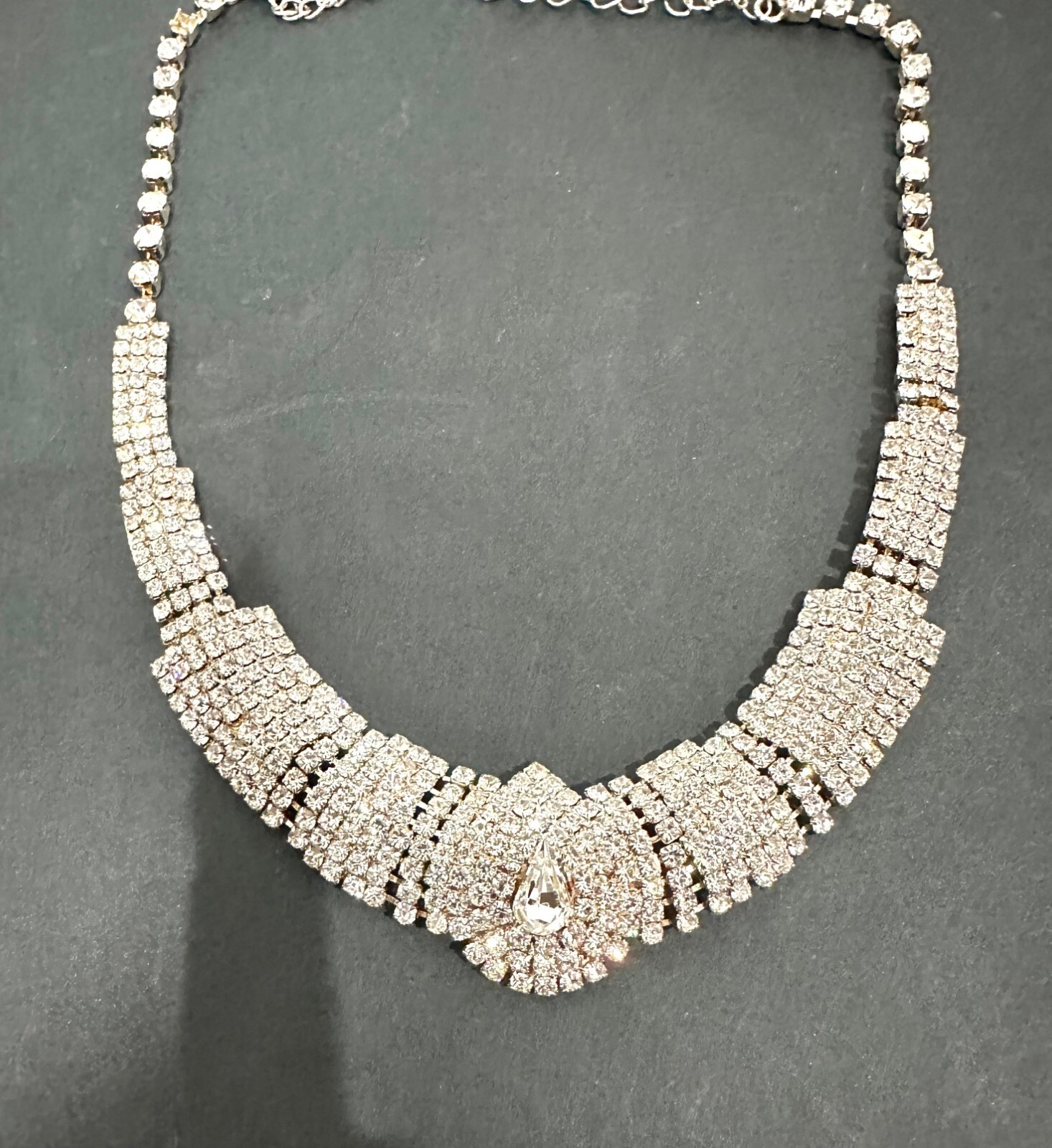Vintage Dramatic Statement Sparkling Diamante Nec… - image 3