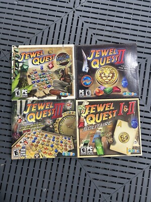 Jewel Quest PC Game Lot: 1, 2, 3 + Solitaire | Includes Inca Bonus | Untested