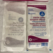 Dynarex #2370 Sterile Latex Surgical Gloves, Size 7 - 2 pairs