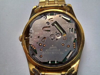 COURONNE REMONTOIR MONTRE ACIER DORE ETANCHE BOULE BLEUE