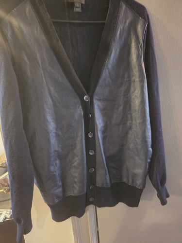 WOMENS PRE-OWNED NAVY BLUE J.CREW LEATHER FRONT VEST LARGE - Picture 8 of 9