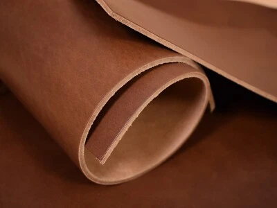 LEDERVERSAND BERLIN Leder Dickleder 3,6-4,0 mm Bullenleder Sattlerleder whisky-braun punzierbar #doy