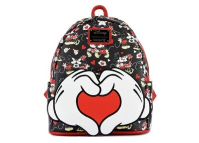 LF Mickey & Minnie Heart Love backpack Amazon.com | Loungefly Disney Mickey and Minnie Heart Hands  main image 3