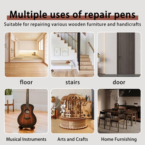 3 Colors Wood Furniture Markers Touch Up Kit Floor Scratch Repair Stain Fix - Picture 6 of 7