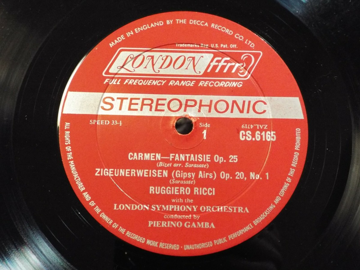 RUGGIERO RICCI GAMBA VIOLIN LONDON SYMPHONY STEREOPHONIC 2E/2E LP
