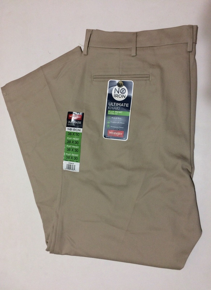 Wrangler ultimate Khaki Flat front Light brown 38x30 Men’s