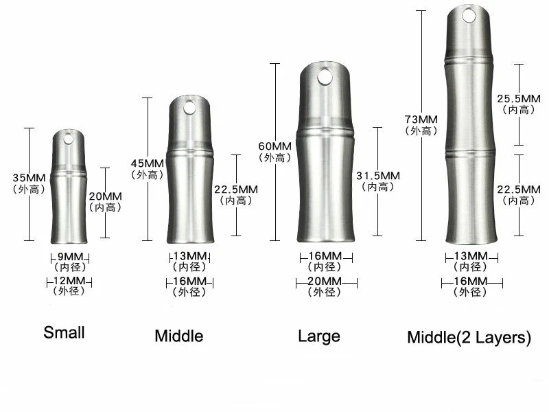 EDC Keychain Bamboo Style Waterproof Box Pendant Pill Outdoor Storage Container - Image 3 of 4