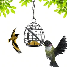 Bird Feeder, Suet Ball Feeders for outside Hanging, Metal Hanging Bird Feeder wi