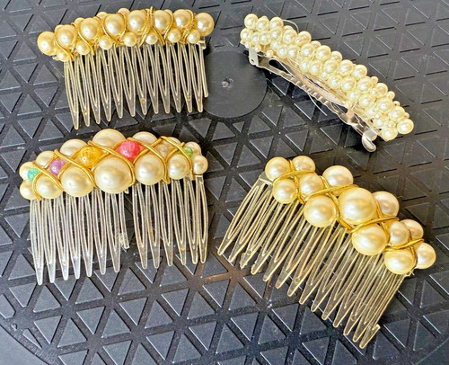 Pearl Beaded Hair Clips Set