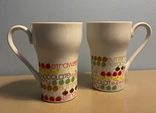 2 TOSCANY COLLECTION Ice Cream Float Mugs / Tall Cups Japan 5" Coffee Sundae