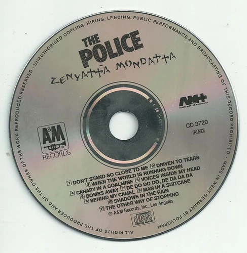 THE POLICE RARE West German Original 1980s Target Era CD Zenyatta Mondatta AM+ - Picture 2 of 3