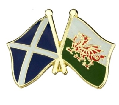 Schottland Wales Abzeichen Pin Freundschaft Flagge Metall Welsh Scottish 