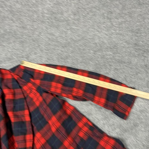Vintage Pendleton Robe Mens Large Wool Red Tartan Plaid NO Belt FLAW - Picture 8 of 13