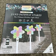 Gemmy Orchestra of Lights Snowflake Pathway Stakes - Set of 3 (880108)