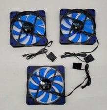 LOT OF 3 APEVIA COOLING FAN XY 1202512SL 120MM X 25MM 3 WIRE WITH CONNECTOR