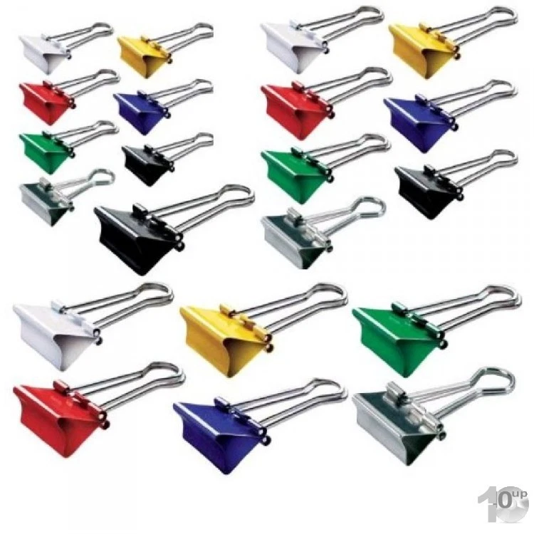 50 Stück MAUL mauly N°215 Stahl-Foldback-Klammer farbig sortiert versch. Größen