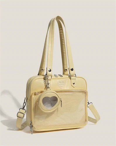 Lolita transparent PU ItaBag shoulder bag handbag JK uniform mailman bag- - Picture 1 of 30