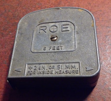 ROE Vintage 6 Foot Metal Measuring Tape Collectible Hardware Tools Carpenter USA