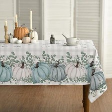 Fall Tablecloth 60x84 Inch Rectangular, Thanksgiving 60 84",Rectangle Blue