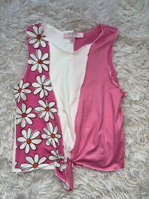 Moa Moa Girls Sz. S Pink Flower Design Top. Soft, Adorable