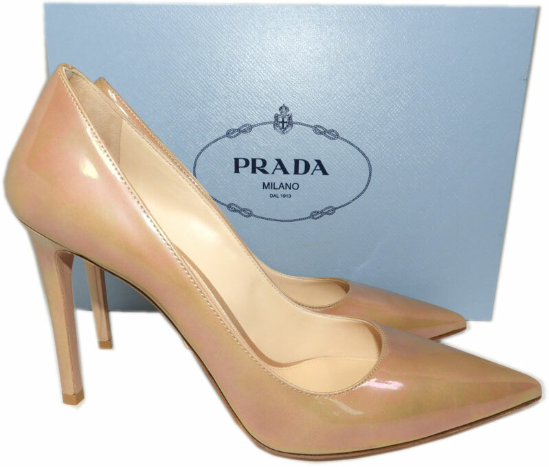 prada pointy toe pump cipria