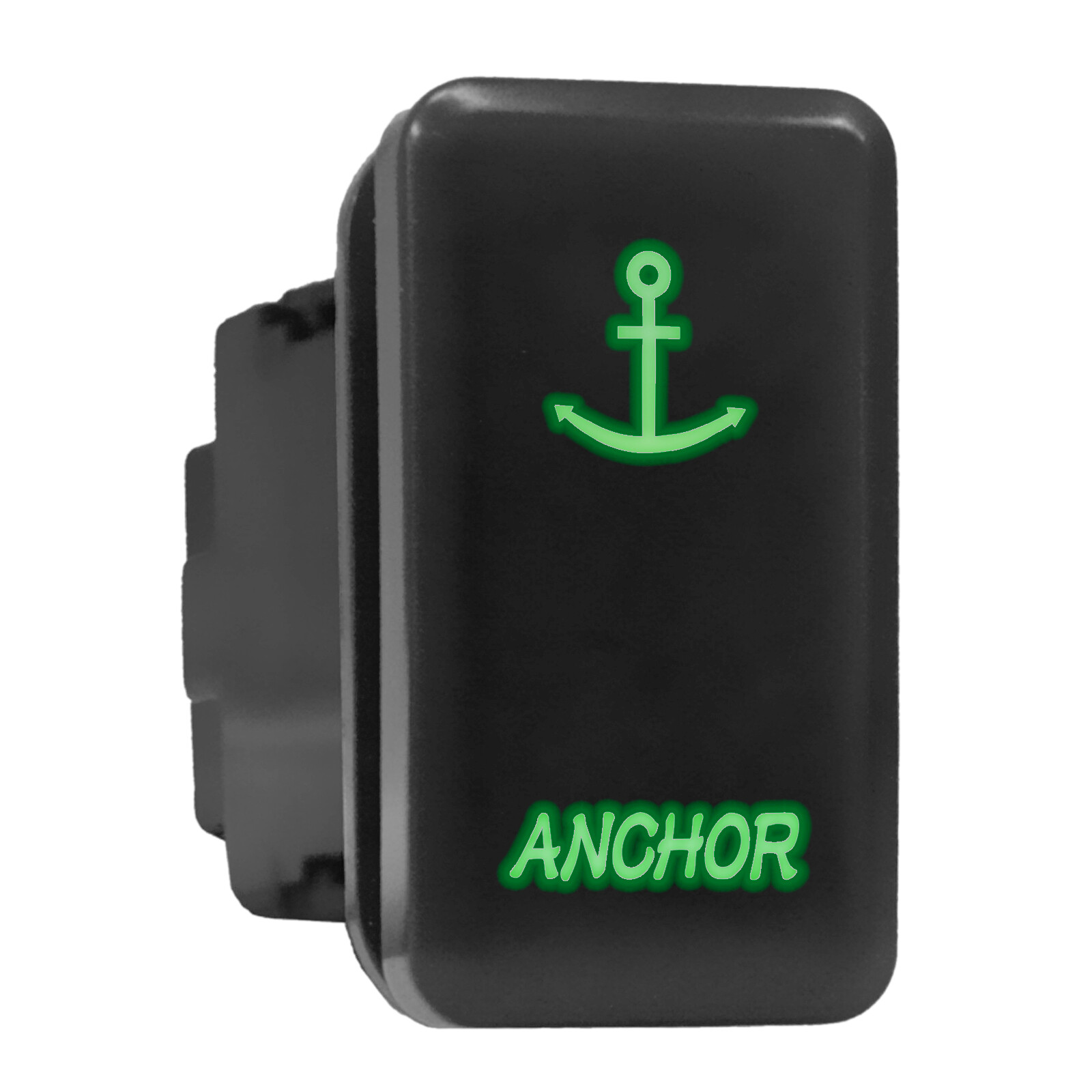 Anchor Green Backlit Tall Push-In Switch 1.54x0.83