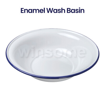 36cm Emaille Waschbecken Vintage Style groß weiß Spülschüssel Camping Wohnwagen
