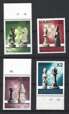 Malawi 1988 #510-13 Locally Carved and Staunton Chessmen - MNH