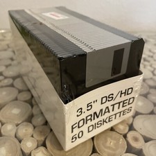 Vintage Unopened Box of 50 Comp USA IBM Diskettes 1.44MB HD Floppy Discs 3.5"