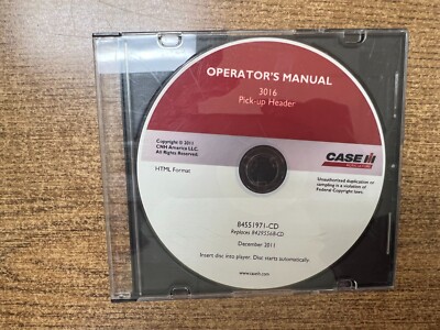 Case IH Operator's Manual CD for 3016 Pick-up Header | eBay