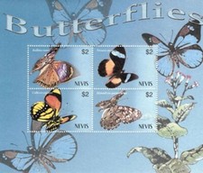 Nevis 2003 - Butterflies - Sheet of 4 Stamps - Scott #1360 - MNH