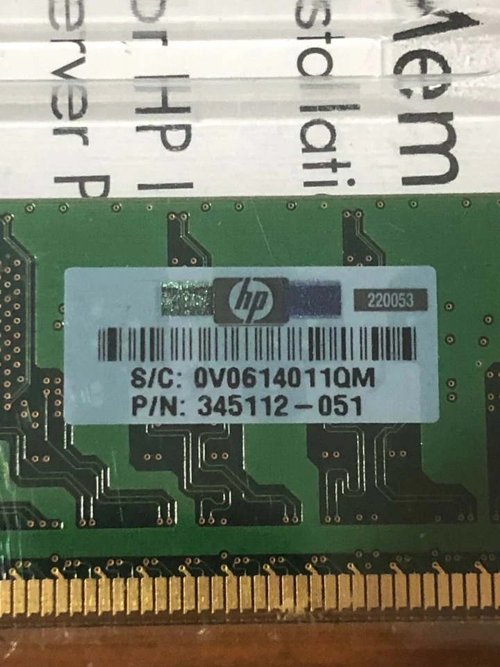 HP 343055-B21 345112-051 HYS72T64000HR-5-A 1GB (2X 512MB) PC2-3200 Memory RAM - Image 3 of 4