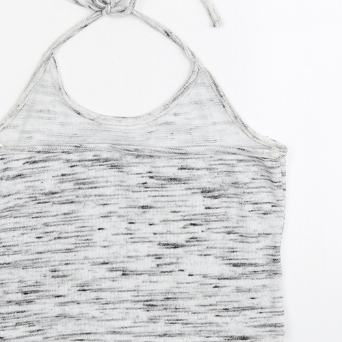New Look Womens Grey Polyester Blend Cropped Tank Size M Halter - Picture 4 of 10
