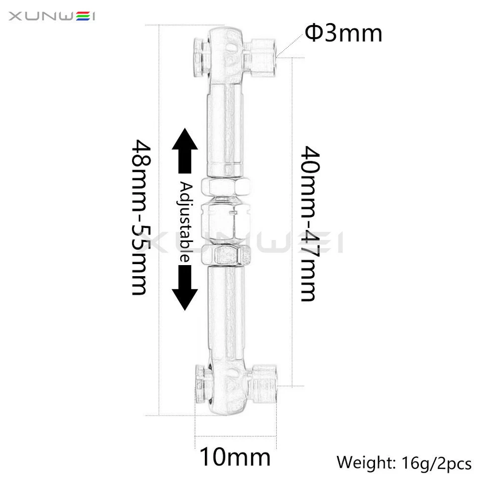 #107905 Aluminium Upper Arm Set 48-54mm For RC 1/8th HPI WR8 3.0 Flux Racing - Image 2 of 4