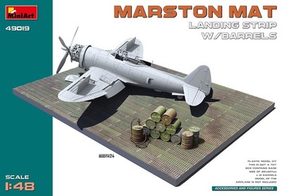 MIN49019 - Miniart 1:48 - Marston Mat Landing Strip mit Fässern