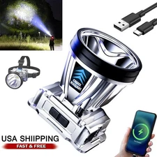 90000 Lumen Super Bright Rechargeable High Power Headlamp High Power Head Lamp