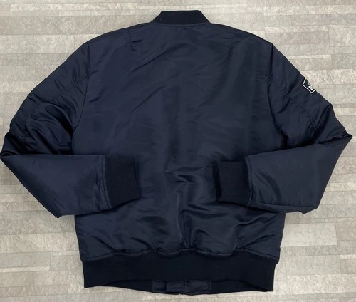 NWOT PlayBoy Men's Navy Blue Bomber Zip-Up Jacket Size: Medium image 2
