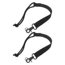 2Pcs Adjustable Nylon Ski Board Binding Straps Black Durable Boot Carry Leash