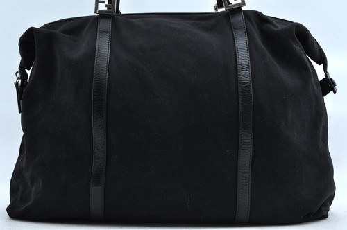 Authentic FENDI Jersey Leather Shoulder Tote Bag Black Junk L2739 - Picture 2 of 10