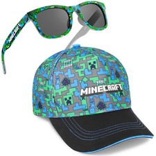 Minecraft Kids Baseball Cap  Sunglasses Set with UV Protection, Creeper Sun ...