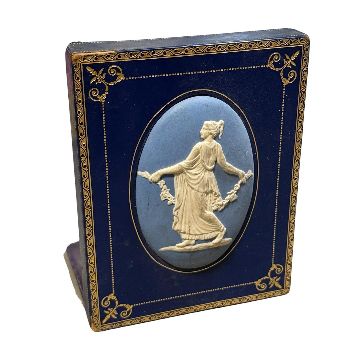 ア*ク様 　陶板　壁掛　ジャスパー　3連　ブルー　額 Wedgewood Pale Blue Jasperware Dancing Hours Oval Plaque Framed