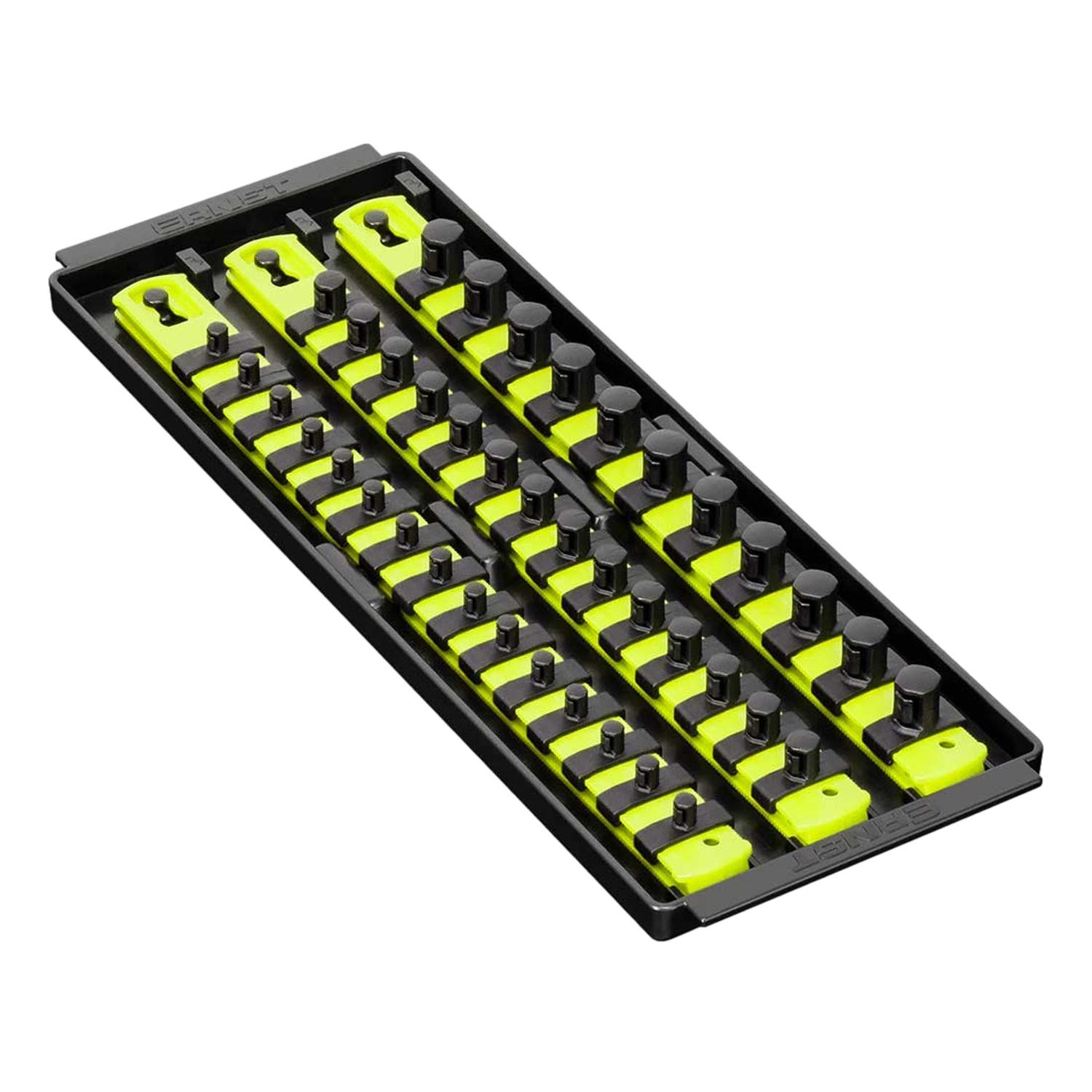 Ernst 8498HV Socket Boss Storage Organiser Rail 3-Rail Twist Lock 13"" Hi-Viz