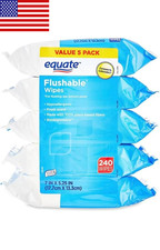 Equate Flushable Wipes Fresh Scent 5 Packs Of 48 Wipes 240 Wipes Total Equate Flushable Wipes Fresh Scent 5 Packs Of 48 Wipes 240 Wipes Total