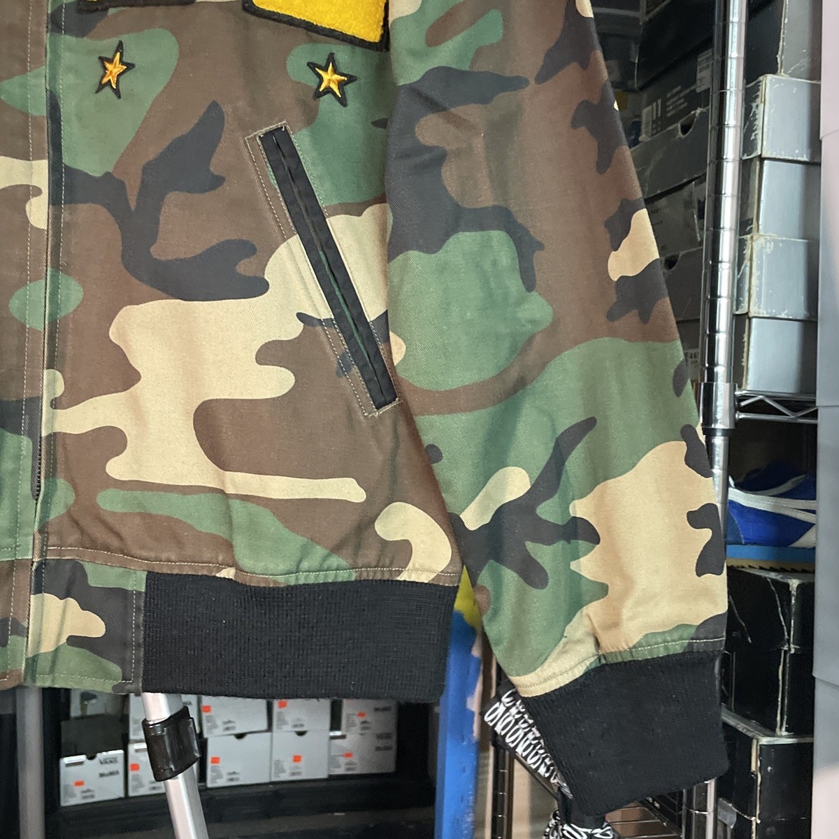 Sz Large - Supreme SS13 Cadet Varsity Camo Letterman Jacket With