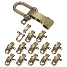14-Pack Paracord Bracelet Shackle Buckle U Type Bronze, Flat Head