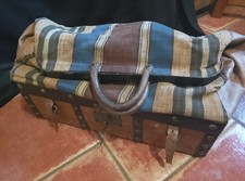 sac bagage de voyage ancien  1900 bois et tissu